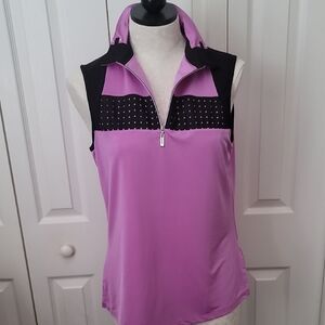 Jamie Sadock Purple Fitted Embellished Tank Top